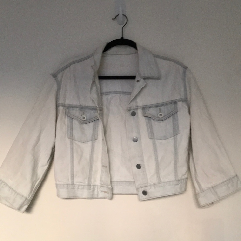 Gap Cropped Acid-Wash Denim Jacket